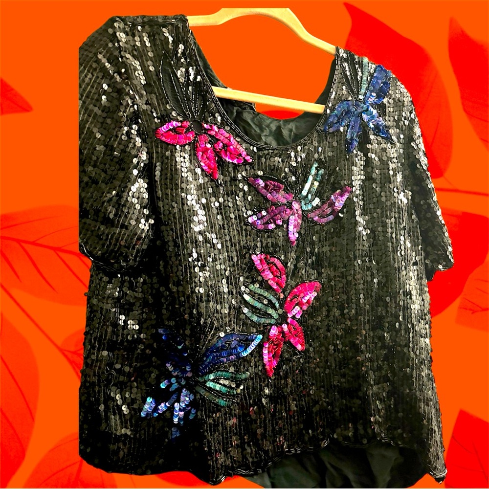 Vintage Sequins Top As Is W/ Flaws